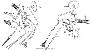 CB200T Handle switch + lever