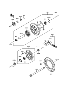 KL650 Задняя ступица колеса
