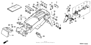  Rear fender ('99-'00,'04-'06)