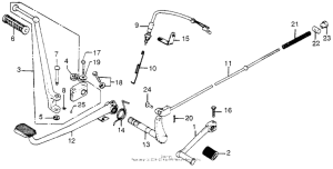 CB750 Brake pedal + change pedal + kick starter arm