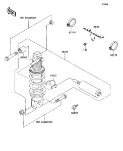 ZX1100 Абсорбер удавный в сборе задний