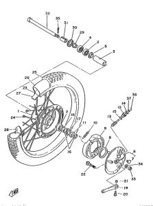 DT125MX Переднее колесо