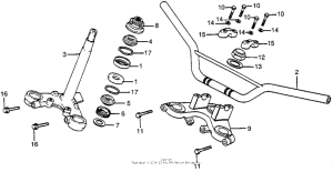 XR100 Handlebar + top bridge + steering stem 82