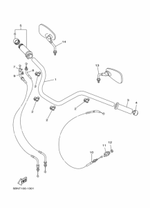 XVS650A Steering handle & cable