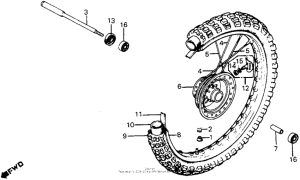 CR125R Front wheel 82-83