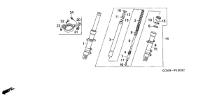 SZX50 Вилка передней оси
