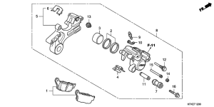 VTR250 Задний суппорт