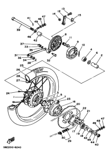 YB50 Заднее колесо в сборе