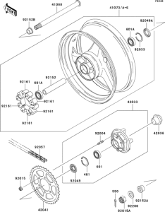 ZX1200 Заднее колесо и цепь