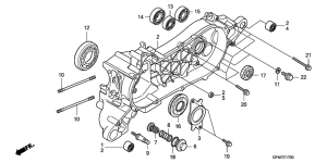 NHX110 Картер левая половина
