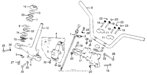 CB750 Handlebar + top bridge + steering stem