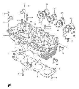 GSX600 Головка цилиндров