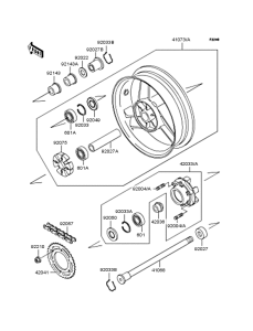 ZX900 Заднее колесо и цепь