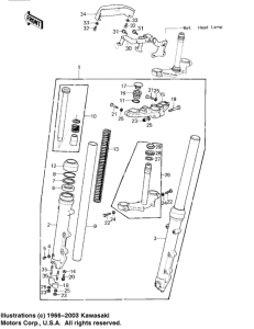 KZ750 LTD Вилка передней оси
