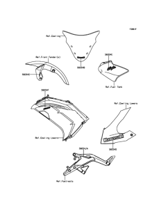 EX650 Наклейки (черные)