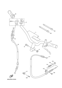 XC125 Steering handle & cable