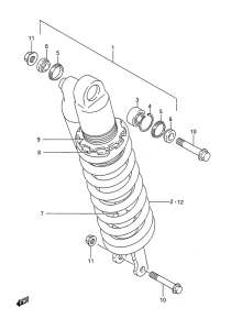 RM250 Абсорбер удавный в сборе задний
