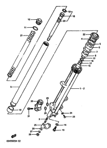 GSX550 Передняя вилка