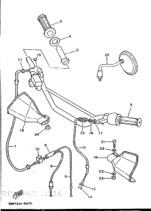 DT50R Steering handle. cable