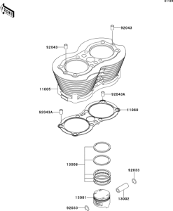 EJ650 Цилиндр и поршни