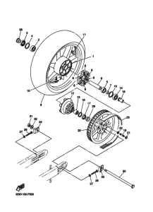 XVS1300A Rear wheel complete assy