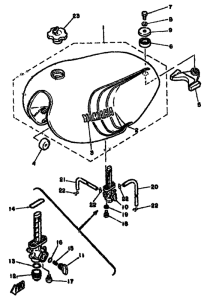 RD250LC Топливный бак