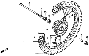 CR80R Cr80r'80front wheel 81-83