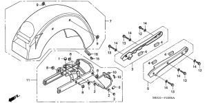 VT750CA Rear fender / grab rail