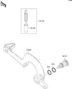 KX125 Педаль тормоза