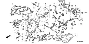 CB1300S (ABS) Fr. cowl / side cowl / windsc reen