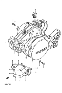 RM80 Crankcase cover ass`y  (v
