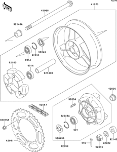 ZX600 Задняя ступица колеса