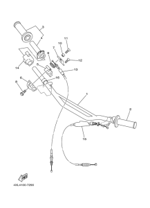 YZ125J Steering handle. cable
