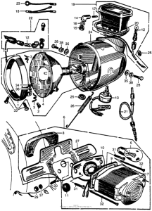 CB72 Headlight + meter + taillight
