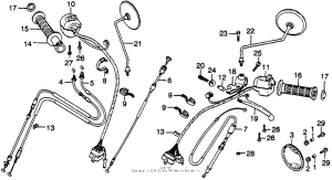 GL1000 Handle lever + switch + cable