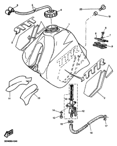 TT600R Топливный бак