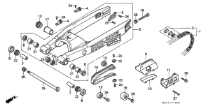 CR250R Rear fork / drive chain