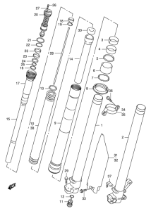 RM250 Передняя вилка