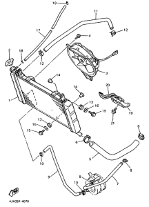 FZR600R Radiador . manguela
