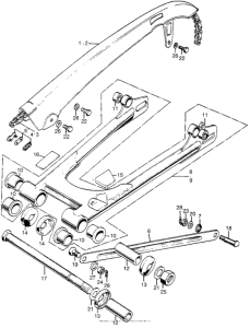 CB175 Cb / cl175chain case + swingarm