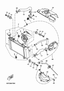 MT125 Radiator & hose