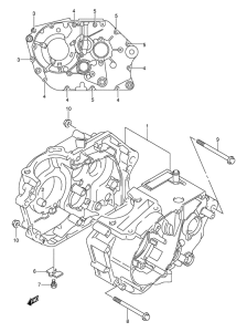 DR-Z125 Картер двигателя