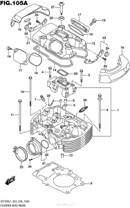 VZ1500 Головка цилиндров (задняя)
