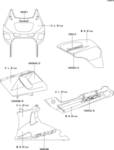 ZX600 Decals(c.l.blue / m.n.blue)