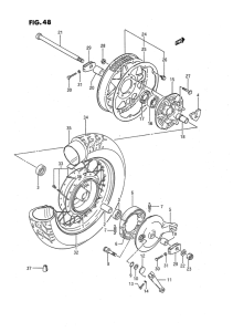 LS650 Rear wheel complete assy