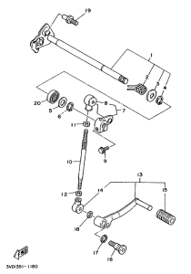 TDM850 Вал переключения