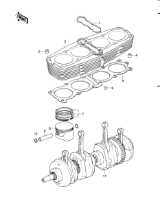 KZ1000 Cylinder / pistons / crankshaft