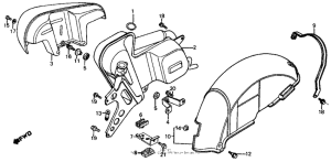 CH125 Rear fender + muffler