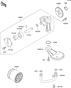 EX500 Масляный насос и фильтр