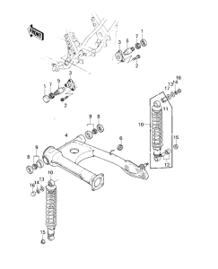 KZ1000 Swing arm / shock absorbers